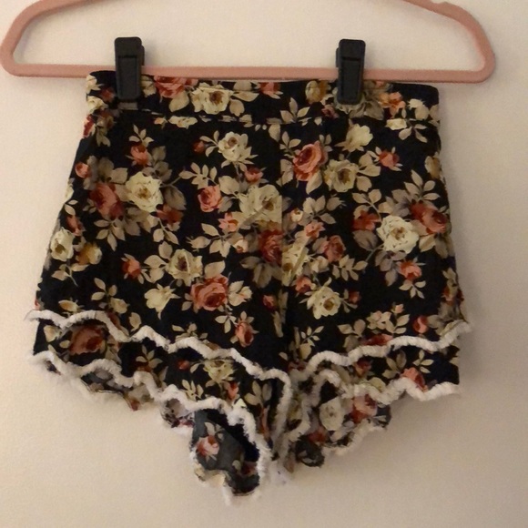 LF Pants - LF Floral High Waisted Shorts